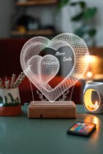 Sevgiliye Hediye Aşk ve Sonsuzluk 3D 16 Renk Dekoratif Led Lamba - Görsel 2