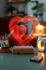 Sevgiliye Hediye Aşk ve Sonsuzluk 3D 16 Renk Dekoratif Led Lamba - Görsel 7