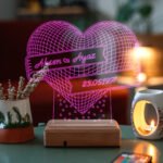 Sevgiliye Hediye Kalp&İsim&Tarih 3D 16 Renk Dekoratif Led Tasarım Lamba