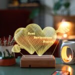 Sevgiliye Hediye 3D Oklu Kalp Seni Seviyorum 16 Renk Dekoratif Led Lamba