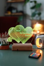 Sevgiliye Hediye 3D Oklu Kalp Seni Seviyorum 16 Renk Dekoratif Led Lamba - Görsel 3