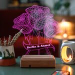 Sevgiliye Hediye 3D 16 Renk Dekoratif Led Lamba 3 Gül