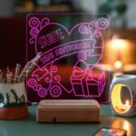 Kişiye Özel 3D Kalp&Hediye Seni Seviyorum Dekoratif Led Lamba