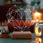 Özel Tasarım 3D Geometrik Kalp 16 Renk Dekoratif Led Lamba