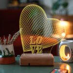 Özel Tasarım 3D 16 Renk Dekoratif Aşk Led Lamba