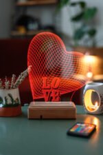 Özel Tasarım 3D 16 Renk Dekoratif Aşk Led Lamba - Görsel 2