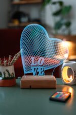 Özel Tasarım 3D 16 Renk Dekoratif Aşk Led Lamba - Görsel 4