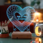Kişiye Özel 3D Kalp ve Aşk Sevgiliye Hediye Led Lamba