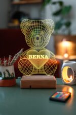 Sevgiliye Hediye 3D Ayıcık 16 Renk Dekoratif Led Lamba - Görsel 2