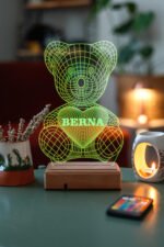 Sevgiliye Hediye 3D Ayıcık 16 Renk Dekoratif Led Lamba - Görsel 5