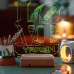 Sevgiliye Hediye 3D Love 16 Renk Dekoratif Led Lamba