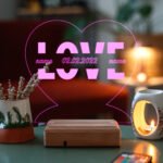 Sevgiliye Hediye Love İsimli Tarihli 16 Renkli Kumandalı Gece Lambası