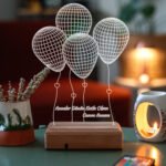 İsimli Anneler Günü Hediyesi, Sevgiliye Hediye 4 Balon Kumandalı Gece Lambası