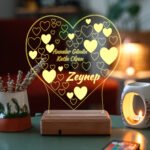 Anneler Günü Hediye Kalp 3D 16 Renk Dekoratif Led Lamba