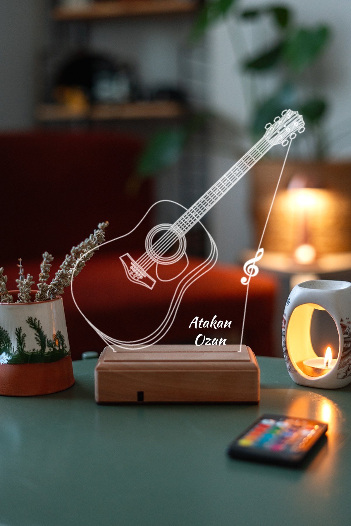 MDW-MS-1010 Özel Tasarım Akustik Gitar 3D Led Lamba - Görsel 1