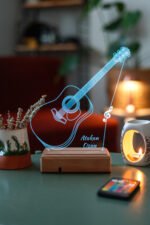 Özel Tasarım Akustik Gitar 3D Led Lamba - Görsel 5