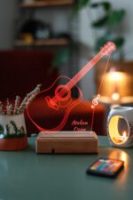 Özel Tasarım Akustik Gitar 3D Led Lamba - Görsel 6