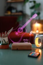 Özel Tasarım Akustik Gitar 3D Led Lamba - Görsel 7