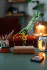 Kişiye Özel 3D Elektro Gitar Hediyelik 16 Renk Dekoratif Led Lamba - Görsel 5