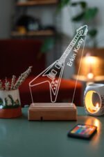 Kişiye Özel 3D Elektro Gitar Hediyelik 16 Renk Dekoratif Led Lamba - Görsel 7
