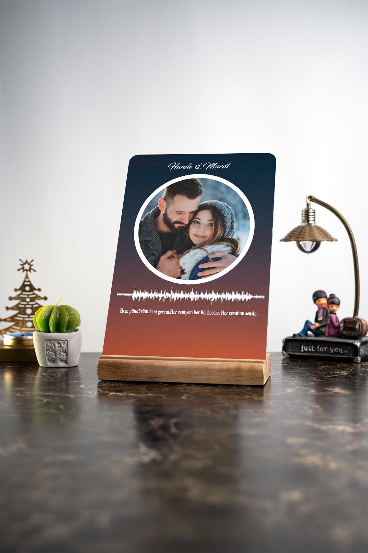 MDW-MS-135 Ses Fotoğraflı Sevgililer Günü Masa Süsü - Görsel 1