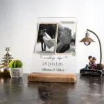 Yıl Dönümü 2 Fotoğraflı Kişiselleştirilebilir Sevgiliye Masa Süsü