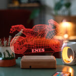 Kişiye Özel Yarış Motoru 3D Led Lamba