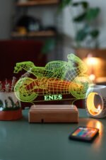 Kişiye Özel Yarış Motoru 3D Led Lamba - Görsel 4