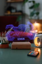 Kişiye Özel Yarış Motoru 3D Led Lamba - Görsel 5