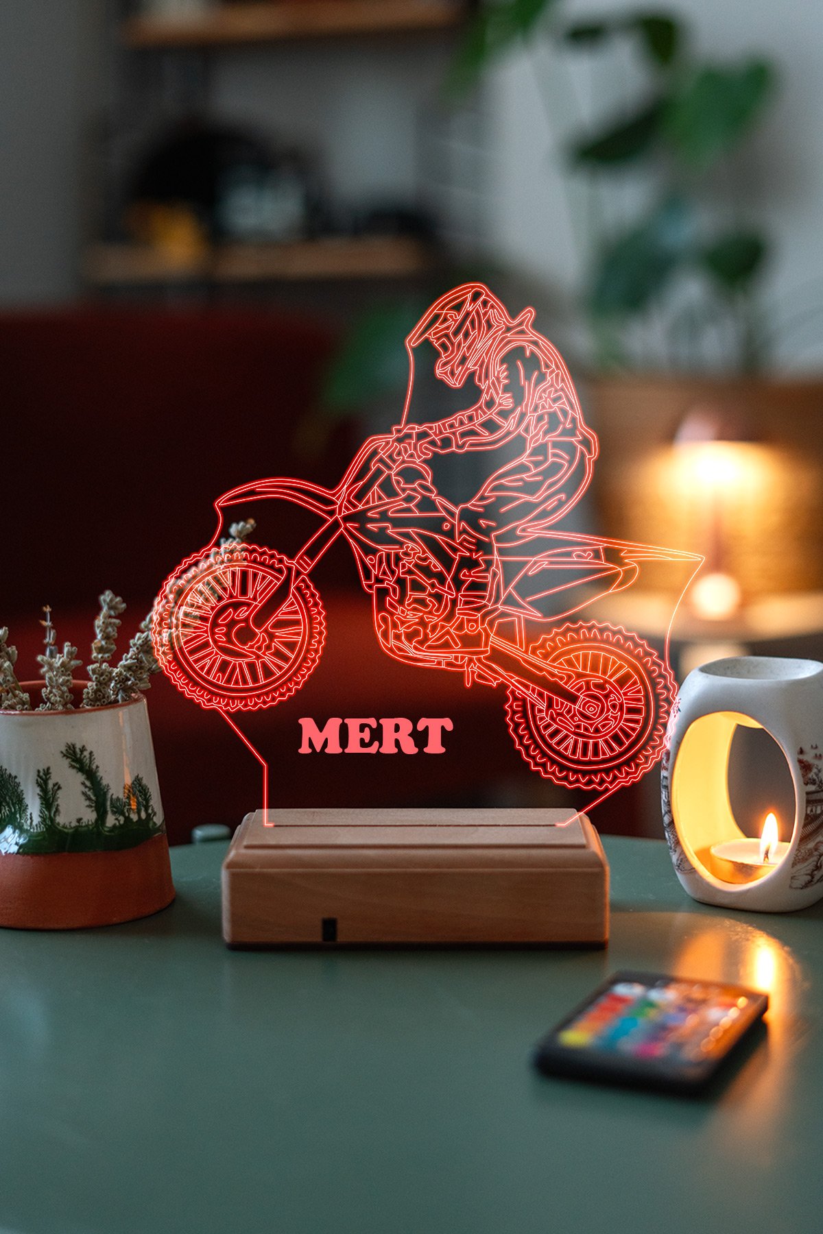 MDW-MT-1030 Sporculara Özel 3D Motocross 16 Renk Dekoratif Led Lamba - Görsel 1