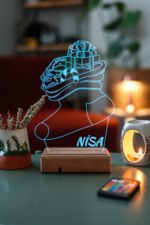 Kişiye Özel 3D Çorap Masaüstü 16 Renk Dekoratif Led Lamba - Görsel 4