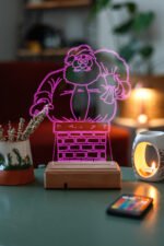Özel Tasarım 3D Noel Baba 16 Renk Dekoratif Led Lamba - Görsel 4