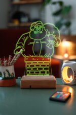 Özel Tasarım 3D Noel Baba 16 Renk Dekoratif Led Lamba - Görsel 5