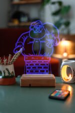 Özel Tasarım 3D Noel Baba 16 Renk Dekoratif Led Lamba - Görsel 6