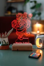 Kişiye Özel Hediye 3D Yeni Yıl Noel Baba 16 Renk Dekoratif Led Lamba - Görsel 2