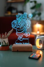 Kişiye Özel Hediye 3D Yeni Yıl Noel Baba 16 Renk Dekoratif Led Lamba - Görsel 4