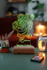 Kişiye Özel Hediye 3D Yeni Yıl Noel Baba 16 Renk Dekoratif Led Lamba - Görsel 5