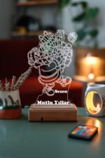 Kişiye Özel Hediye 3D Yeni Yıl Noel Baba 16 Renk Dekoratif Led Lamba - Görsel 7
