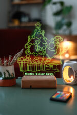 Yılbaşı Hediyesi Noel Baba Dekoratif Gece Lambası 3D 16 Renk - Görsel 6