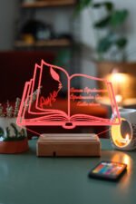 Kişiye Özel Öğretmenler Günü Kitap 3D 16 Renk Dekoratif Led Lamba - Görsel 3