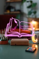 Kişiye Özel Öğretmenler Günü Kitap 3D 16 Renk Dekoratif Led Lamba - Görsel 4