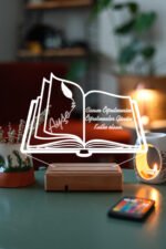 Kişiye Özel Öğretmenler Günü Kitap 3D 16 Renk Dekoratif Led Lamba - Görsel 5
