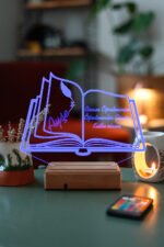 Kişiye Özel Öğretmenler Günü Kitap 3D 16 Renk Dekoratif Led Lamba - Görsel 6