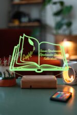 Kişiye Özel Öğretmenler Günü Kitap 3D 16 Renk Dekoratif Led Lamba - Görsel 7