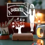 Kişiye Özel Öğretmen ve Sınıf 3D 16 Renk Dekoratif Led Lamba