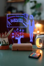 Kişiye Özel Öğretmen ve Sınıf 3D 16 Renk Dekoratif Led Lamba - Görsel 2