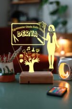 Kişiye Özel Öğretmen ve Sınıf 3D 16 Renk Dekoratif Led Lamba - Görsel 4