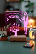 Kişiye Özel Öğretmen ve Sınıf 3D 16 Renk Dekoratif Led Lamba - Görsel 6