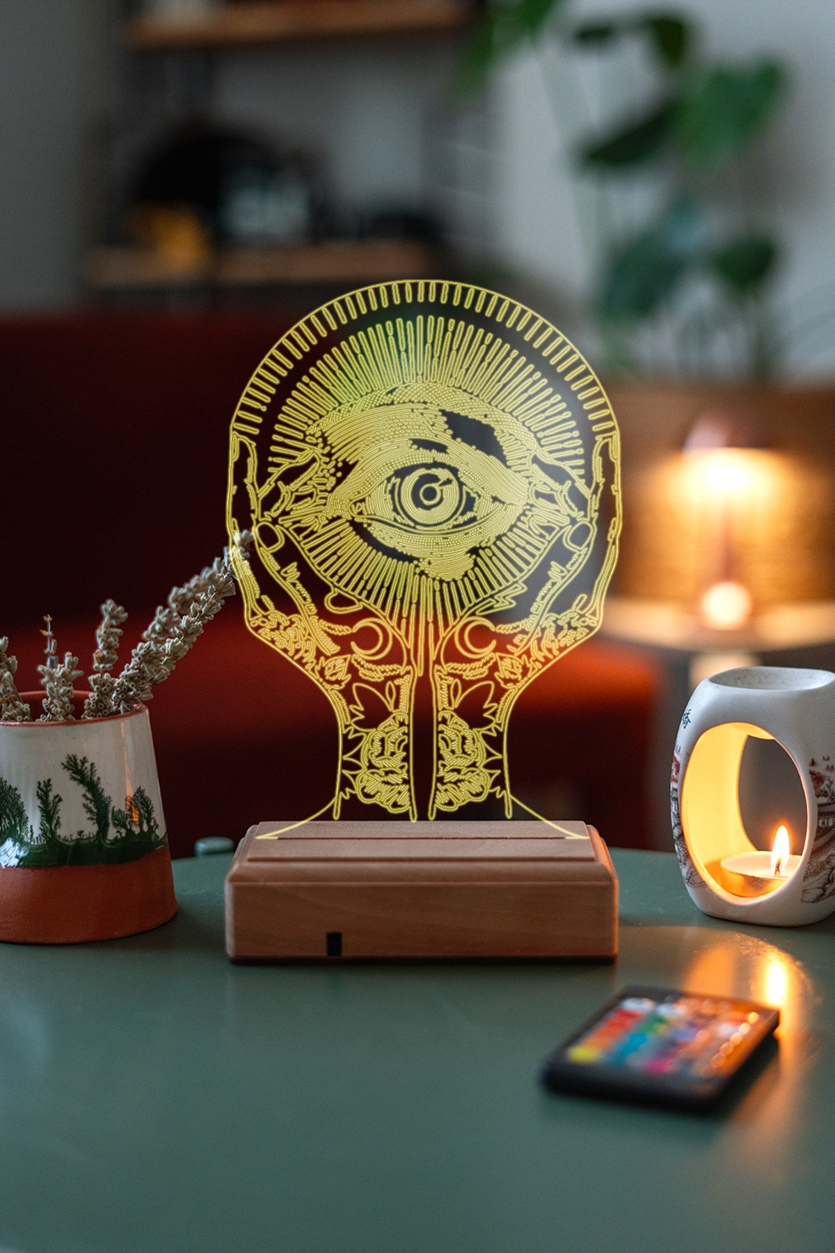 MDW-OVD-006 ALL SEEING EYE Gece Lambası 3D 16 Renk - Görsel 1