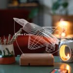 Özel Tasarım F16 Savaş Uçağı TÜRK Bayraklı 3D 16 Renk Dekoratif Led Lamba